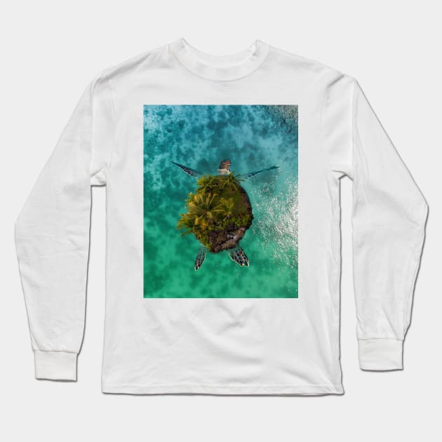 Turtle Island Long Sleeve T-Shirt by sherifarts